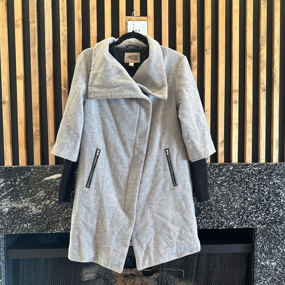Forever 21 Jackets & Blazers - Forever 21 Gray Cape Coat with Black Details